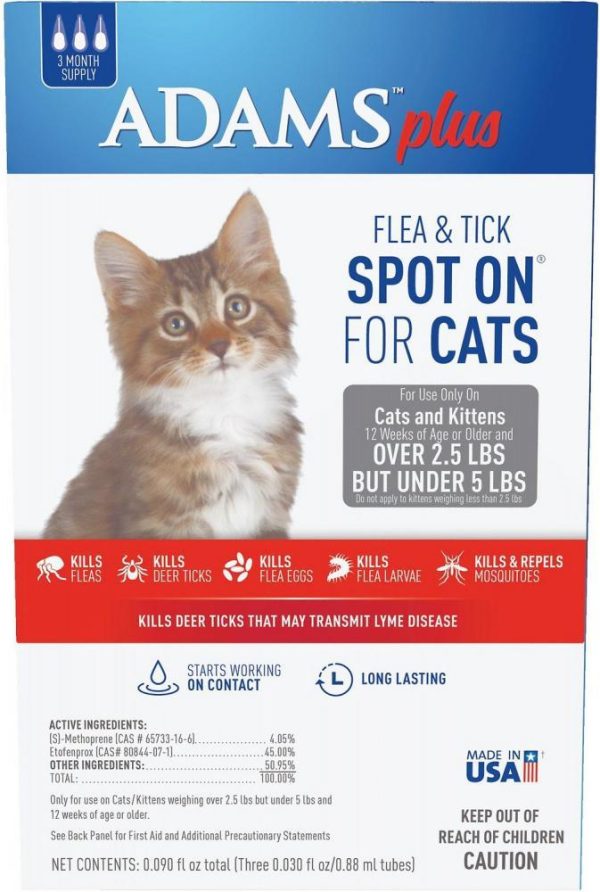 Adams Plus Spot On Flea & Tick For Cats Under 5lbs Online Hot Sale