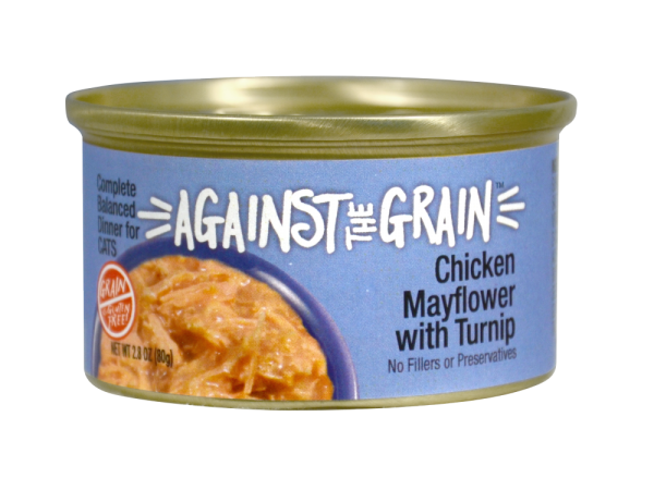 Against the Grain Farmers Market Grain Free Chicken Mayflower with Turnip Canned Cat Food For Sale