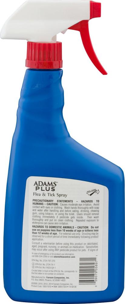 Adams Plus Spot On Flea & Tick Spray for Cats & Dogs Supply