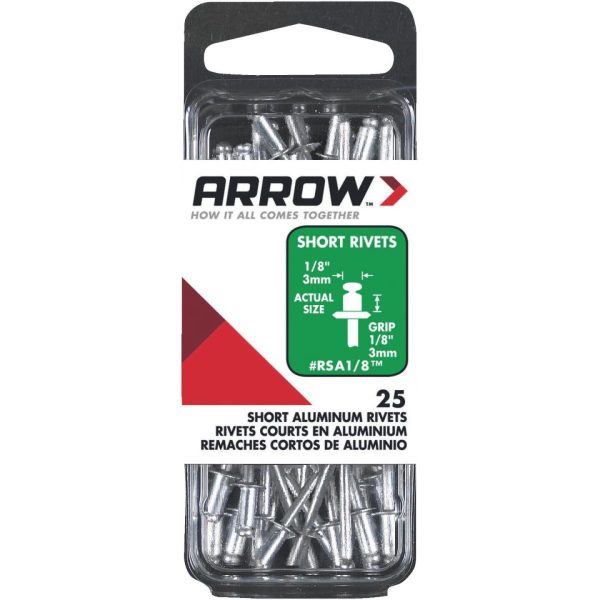 Arrow 1 8 In. x 1 8 In. Aluminum Rivet (25 Count) Online now