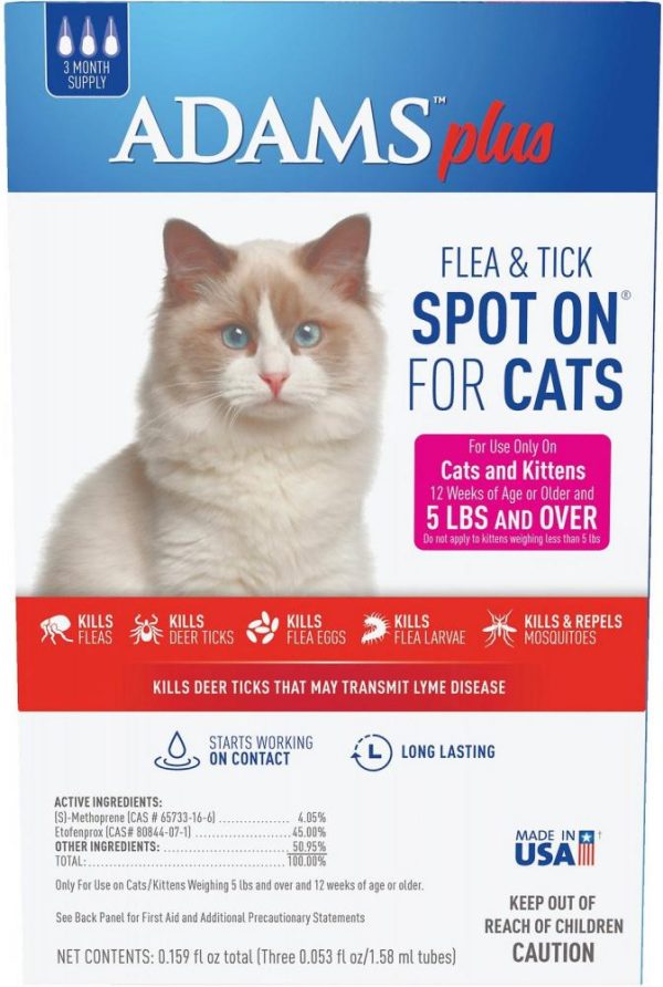 Adams Plus Spot On Flea & Tick For Cats Over 5lbs Cheap