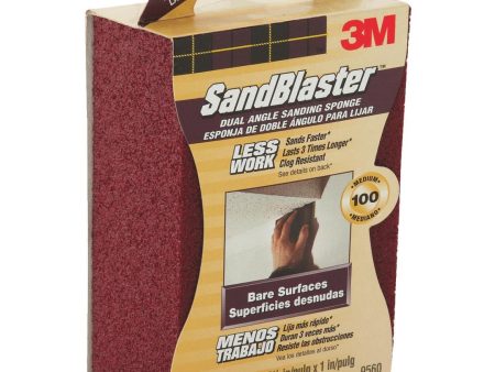 3M SandBlaster Dual Angle 2-1 2 In. x 4-1 2 In. x 1 In. 100 Grit Medium Sanding Sponge Discount