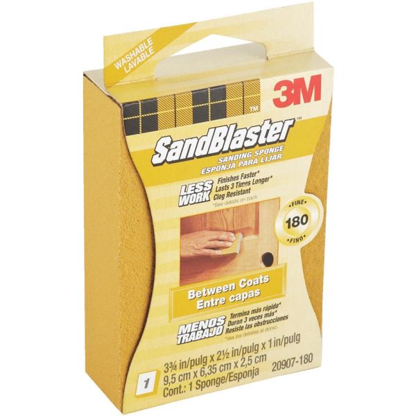 3M SandBlaster Between Coats 2-1 2 In. x 3-3 4 In. x 1 In. 180 Grit Fine Sanding Sponge Discount