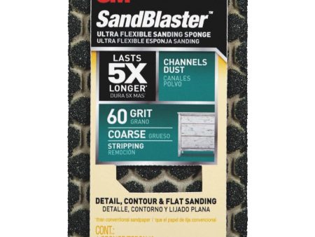 3M SandBlaster Ultra Flexible 2-1 2 In. x 4-1 2 In. x 1 In. 60 Grit Coarse Sanding Sponge Hot on Sale