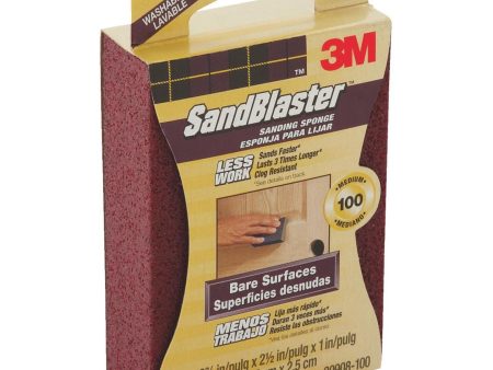 3M SandBlaster Bare Surfaces 2-1 2 In. x 3-3 4 In. x 1 In. 100 Grit Medium Sanding Sponge Fashion