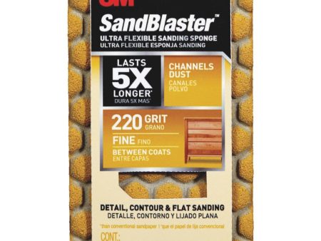 3M SandBlaster Ultra Flexible 2-1 2 In. x 4-1 2 In. x 1 In. 220 Grit Fine Sanding Sponge For Discount